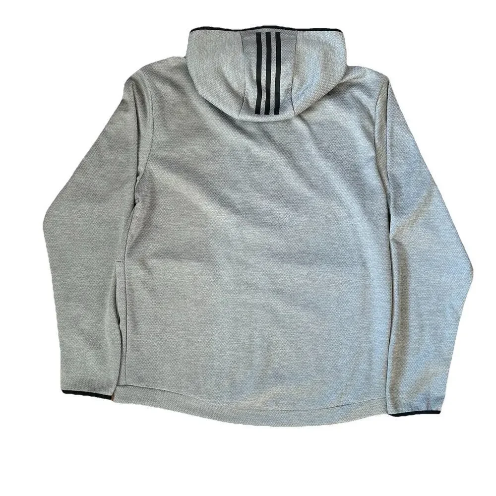 Adidas Team Issue Climawarm Full Zip Hoodie Gray Men’s Size L Athletic Hoodie